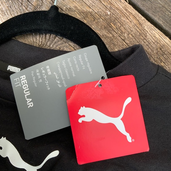 Puma Black slightly Cap Sleeves T Shirt size L Regular Fit New With Tags - Picture 4 of 5